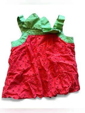 Gymboree Red and Green Eyelet Sundress